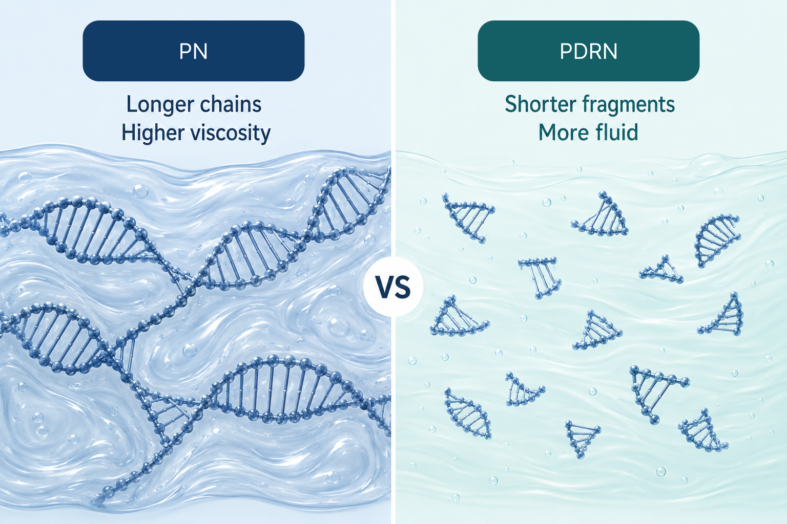 Molecular infographic comparing longer